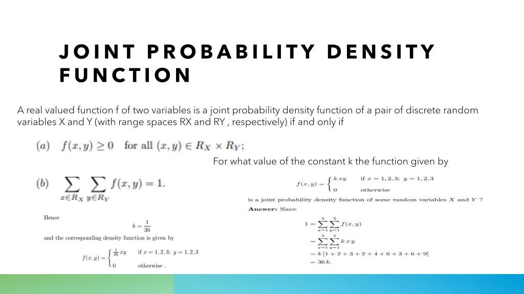 joint probability density function