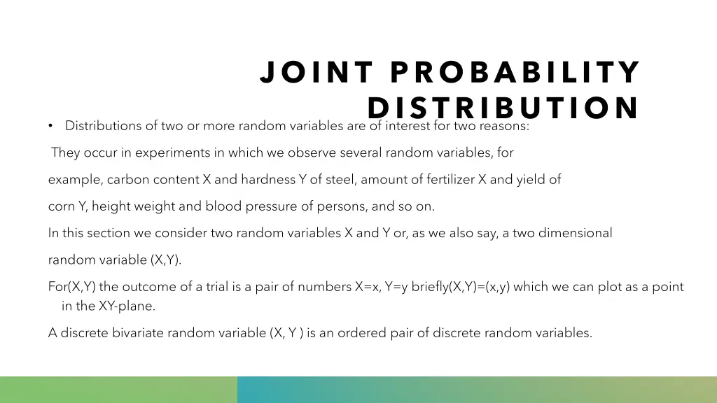 joint probability distribution distributions