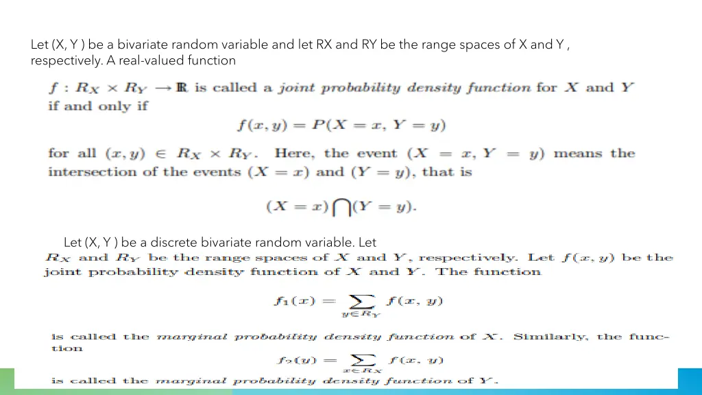 let x y be a bivariate random variable