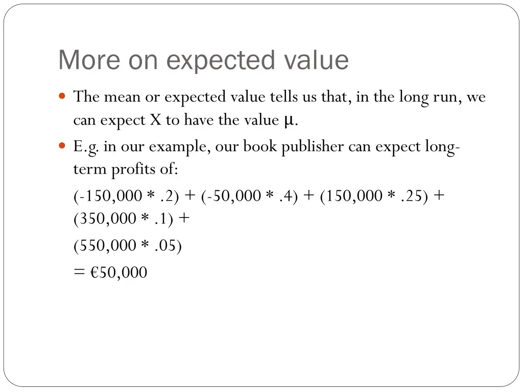 more on expected value