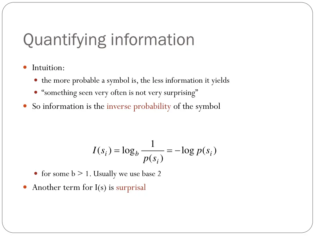 quantifying information