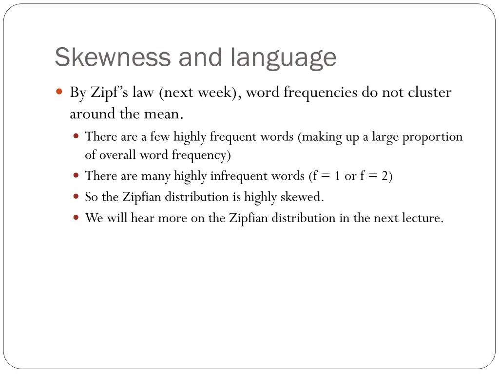 skewness and language