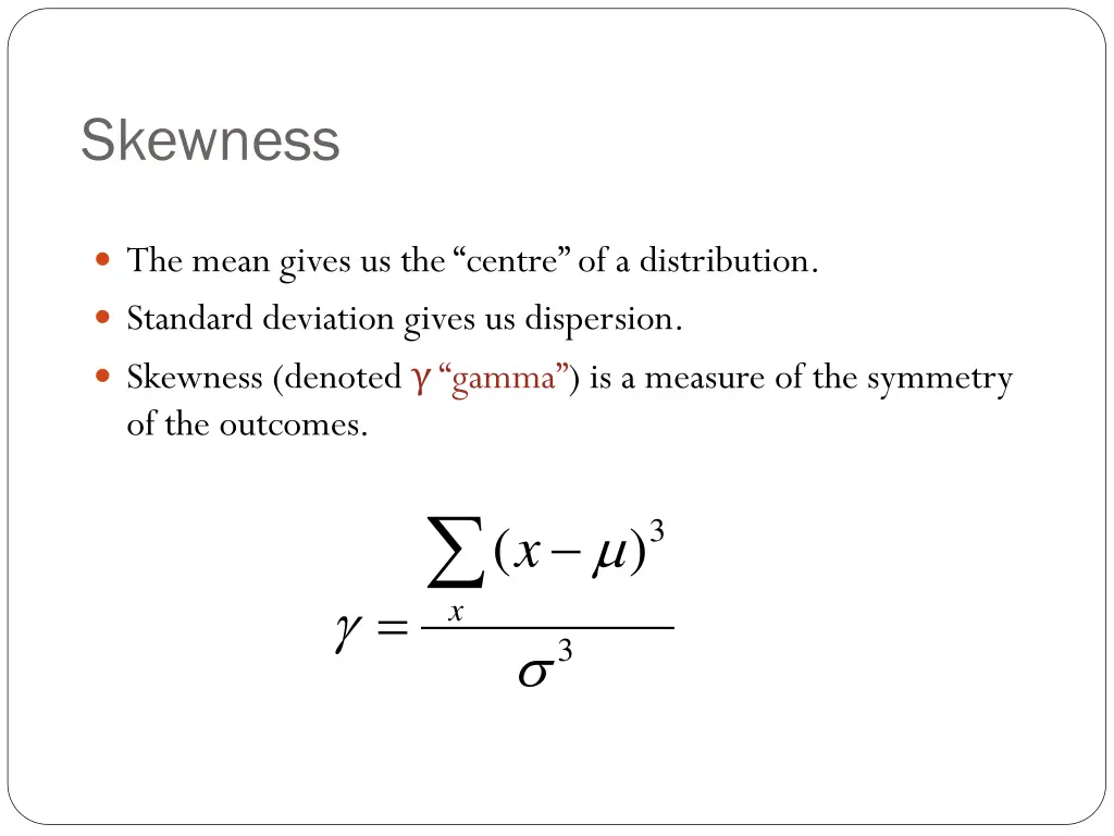 skewness