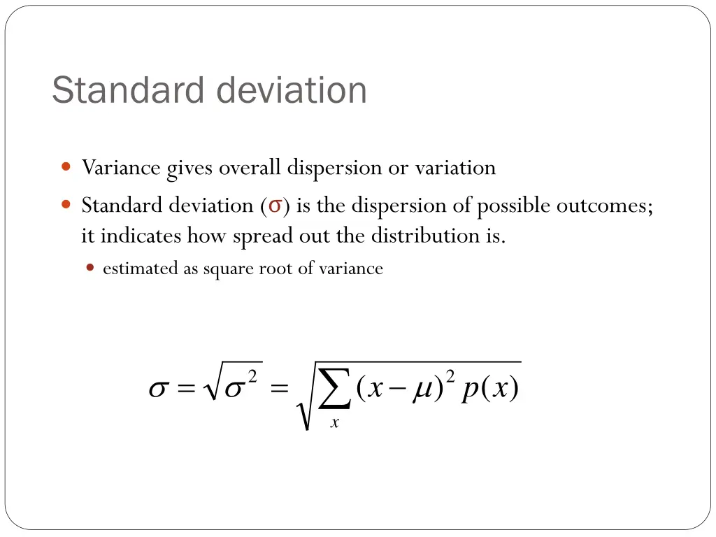 standard deviation