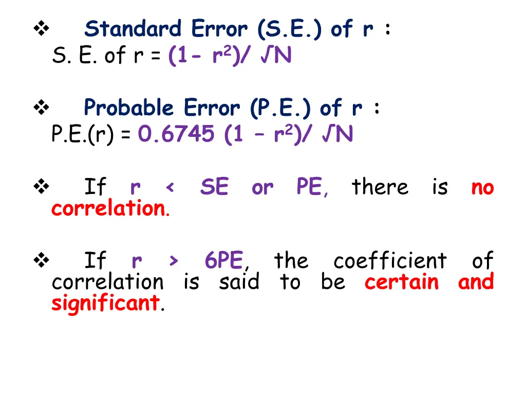 standard error s e of r