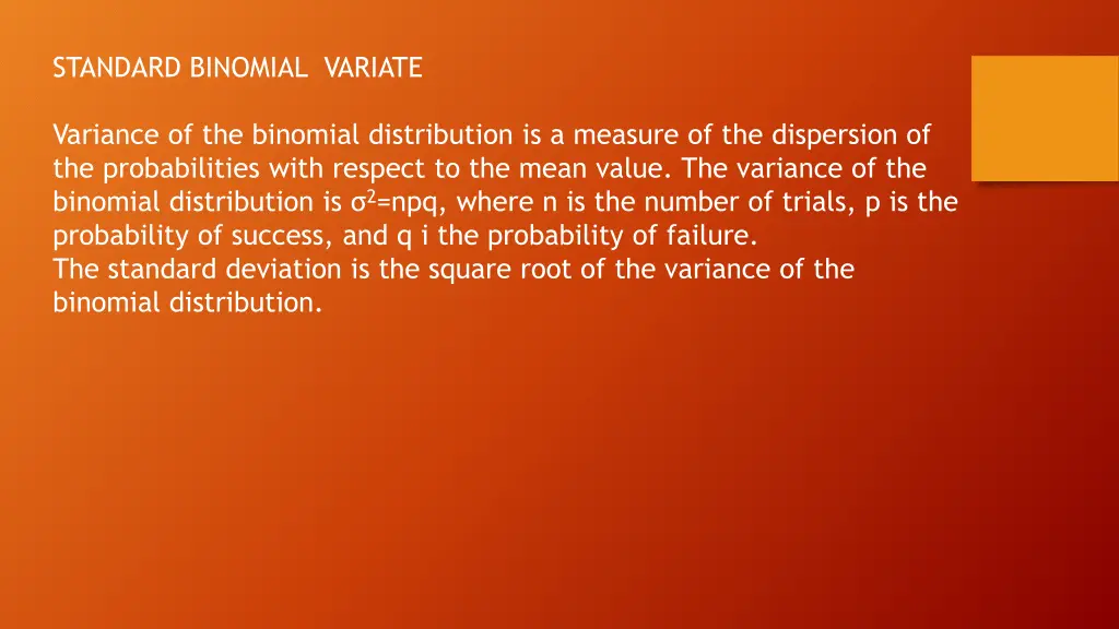 standard binomial variate