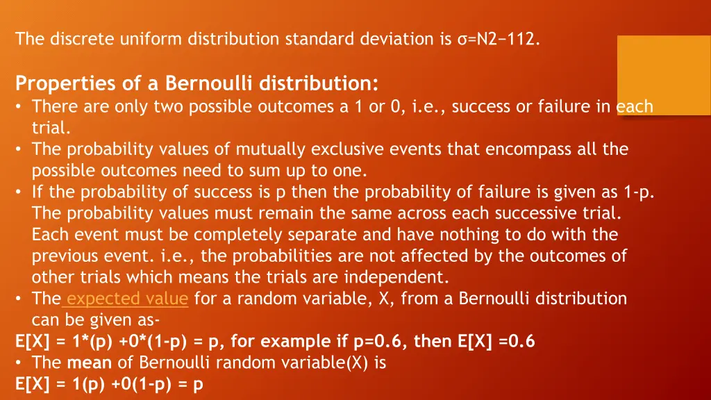 the discrete uniform distribution standard