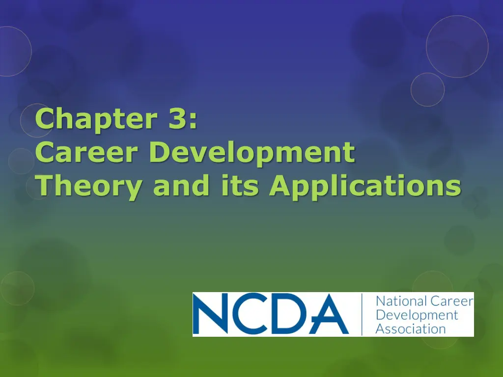 chapter 3 career development theory