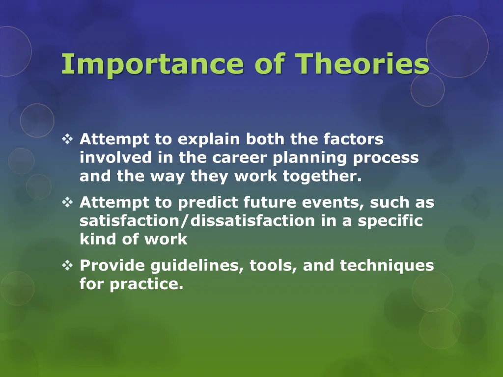 importance of theories