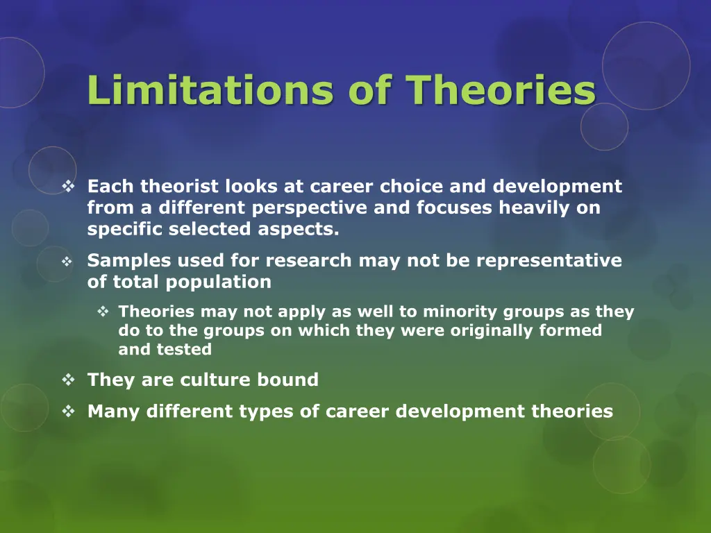 limitations of theories
