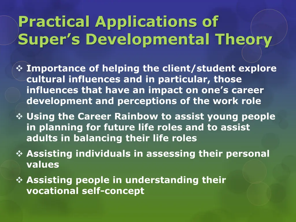 practical applications of super s developmental