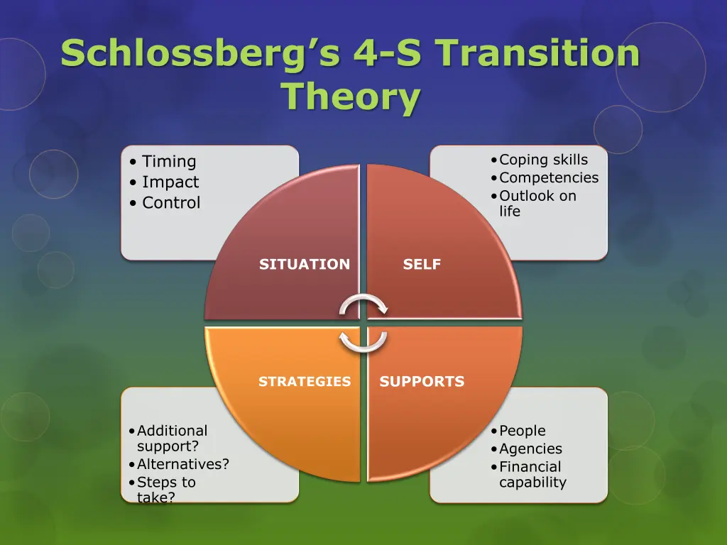 schlossberg s 4 s transition theory
