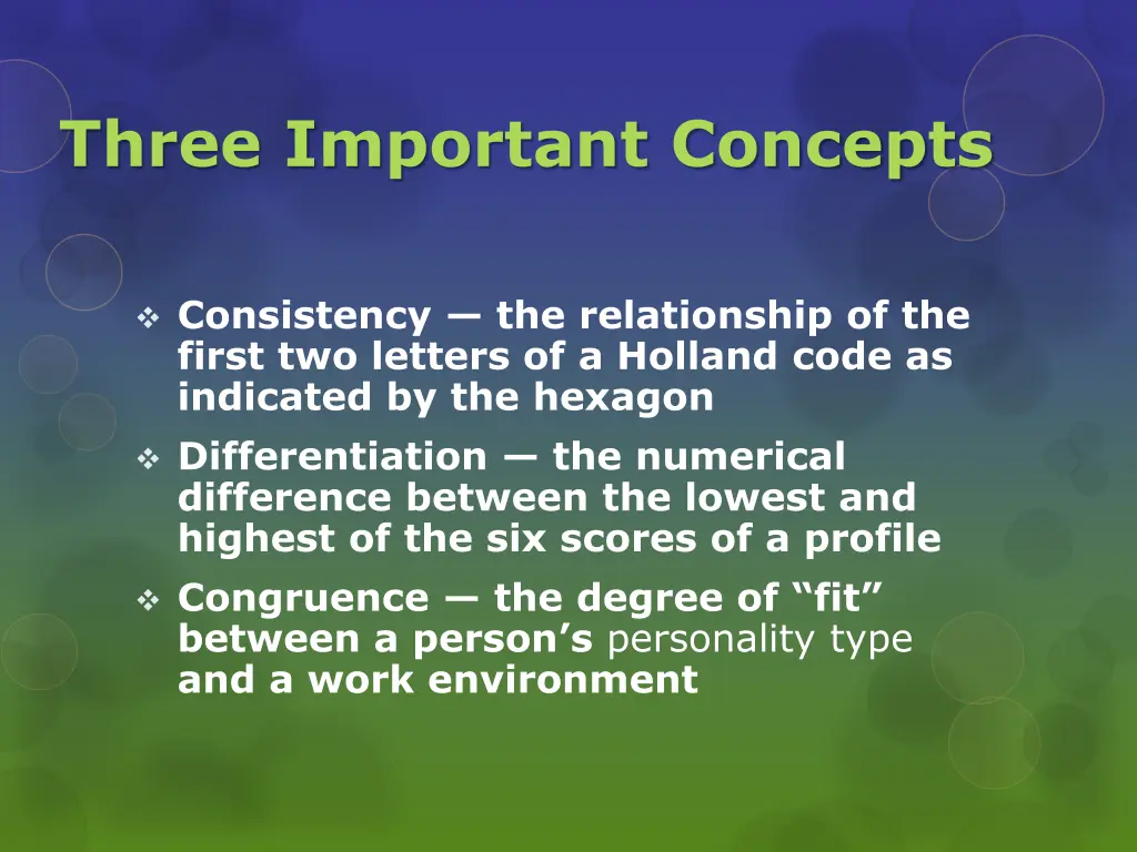 three important concepts