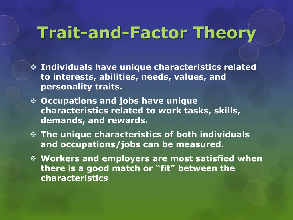 trait and factor theory