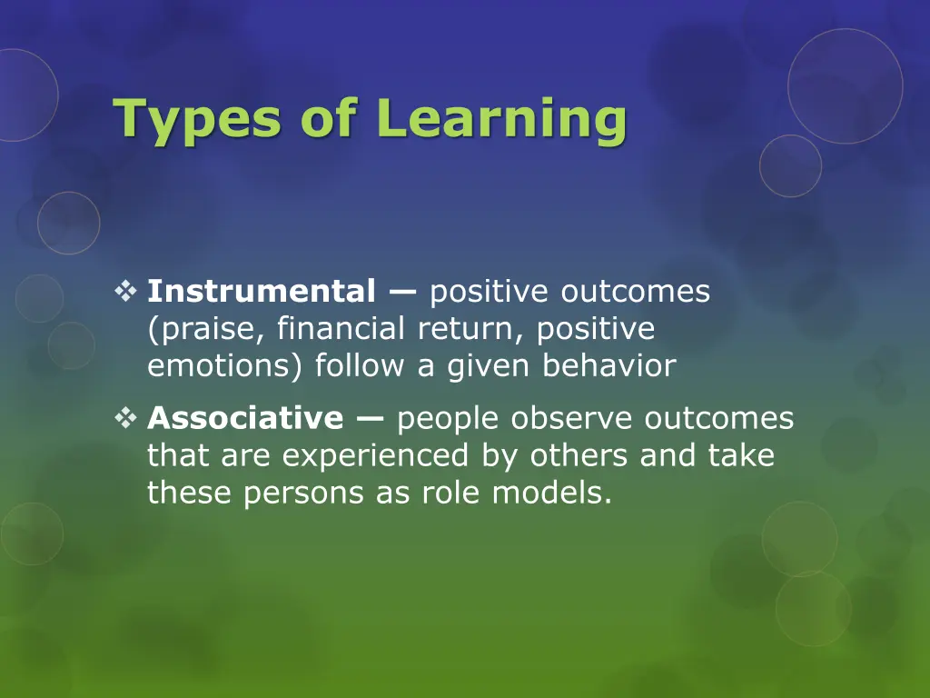 types of learning