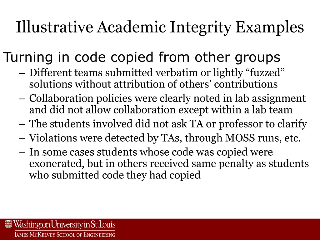 illustrative academic integrity examples