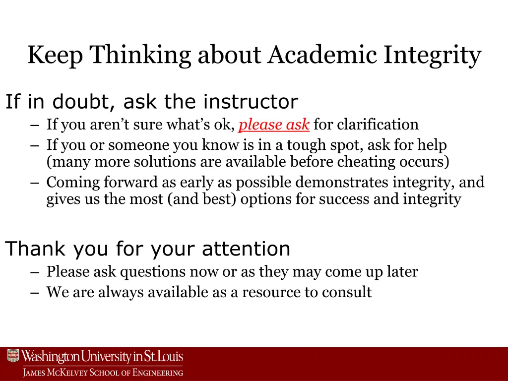 keep thinking about academic integrity