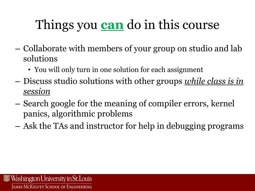 things you can do in this course