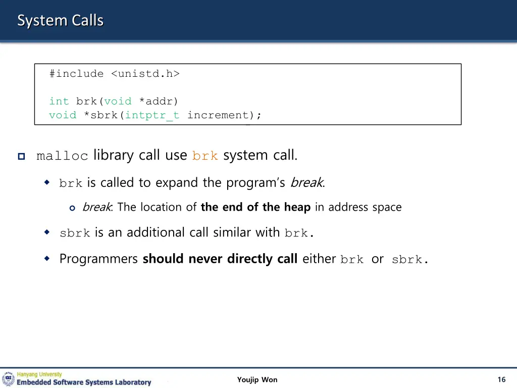 system calls