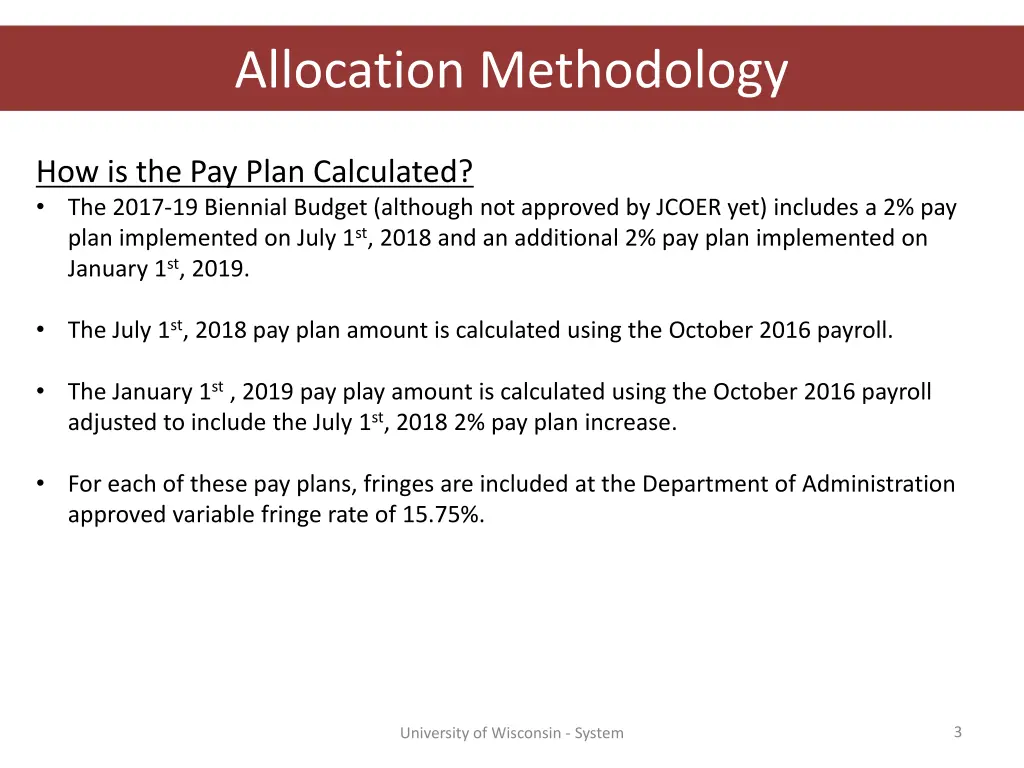 allocation methodology