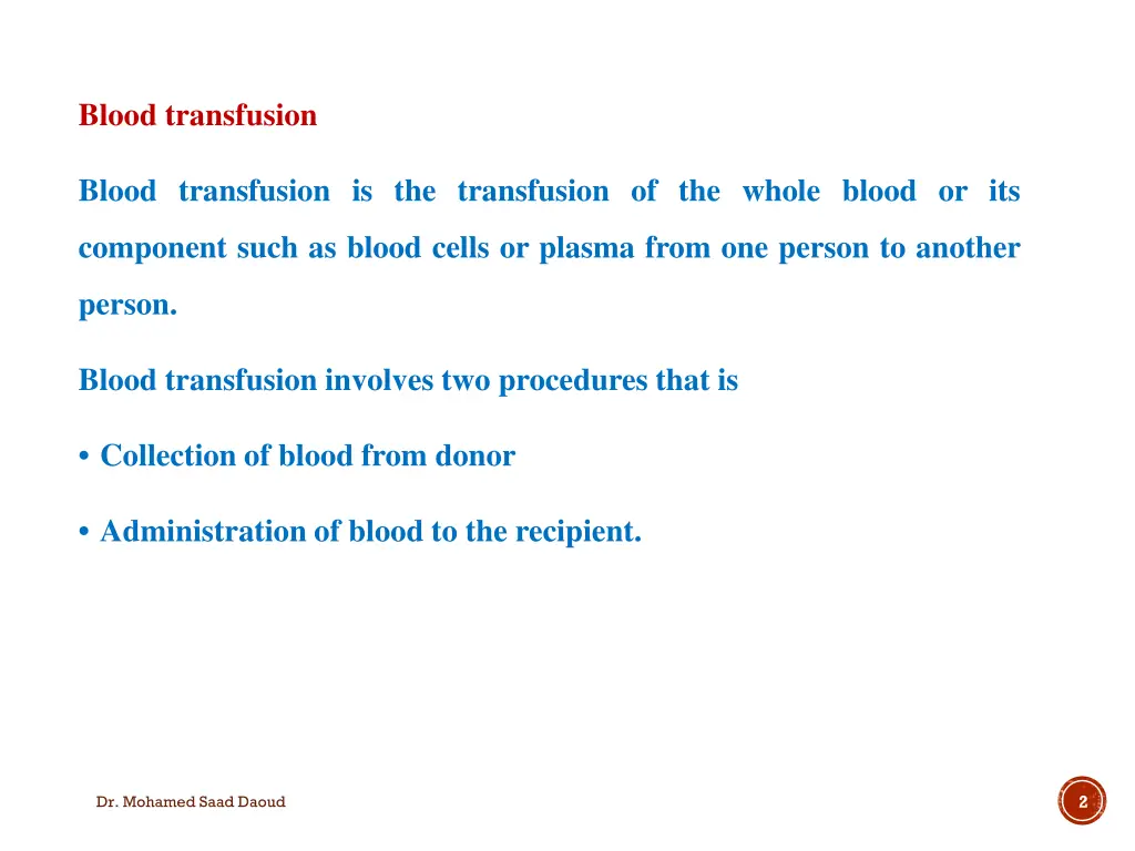 blood transfusion