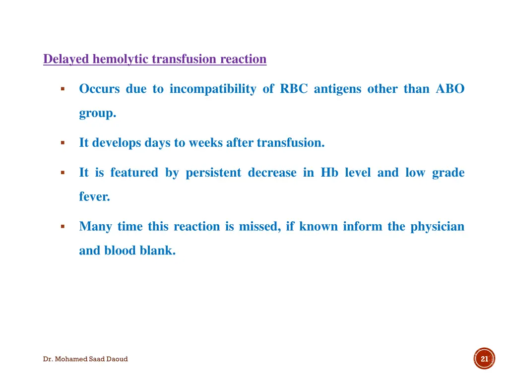 delayed hemolytic transfusion reaction