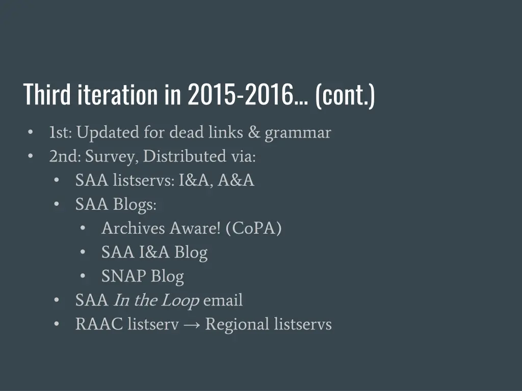 third iteration in 2015 2016 cont