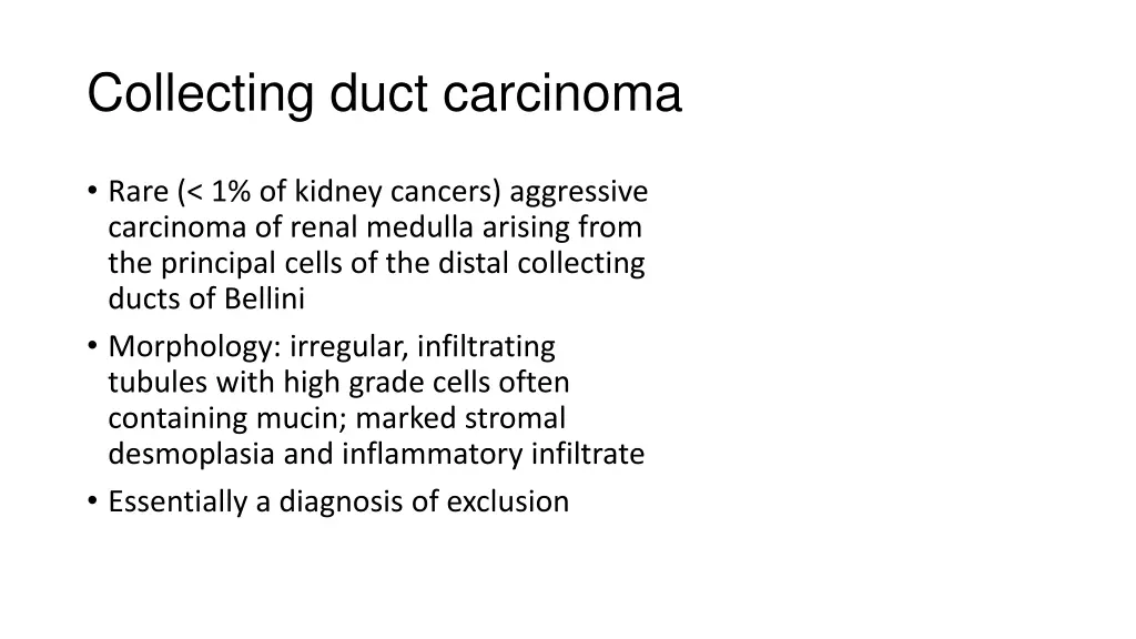 collecting duct carcinoma