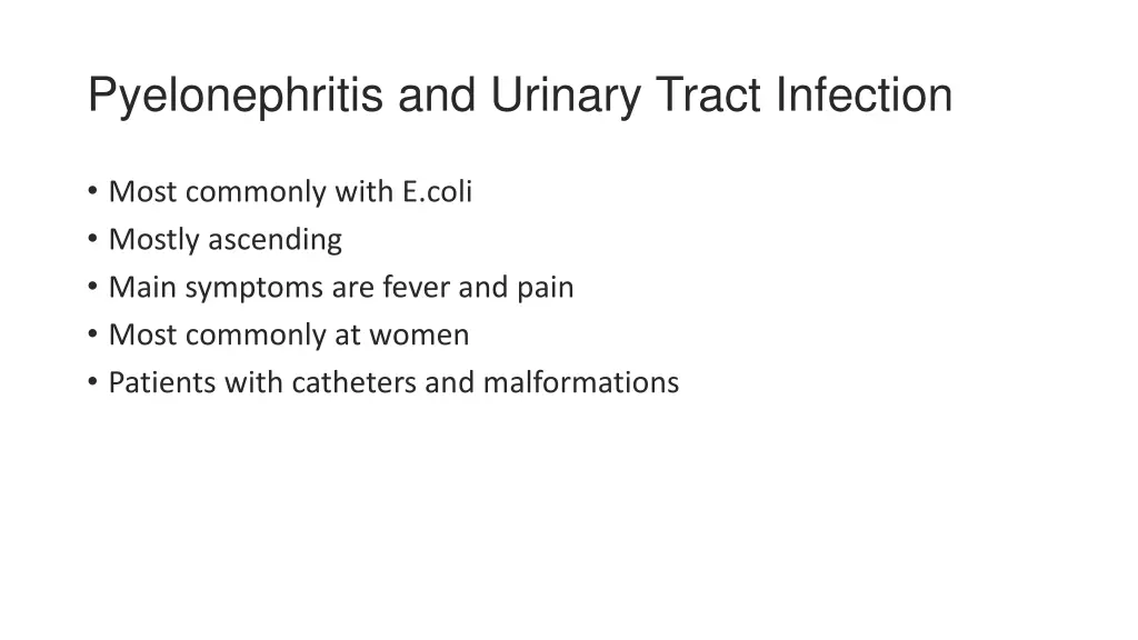 pyelonephritis and urinary tract infection