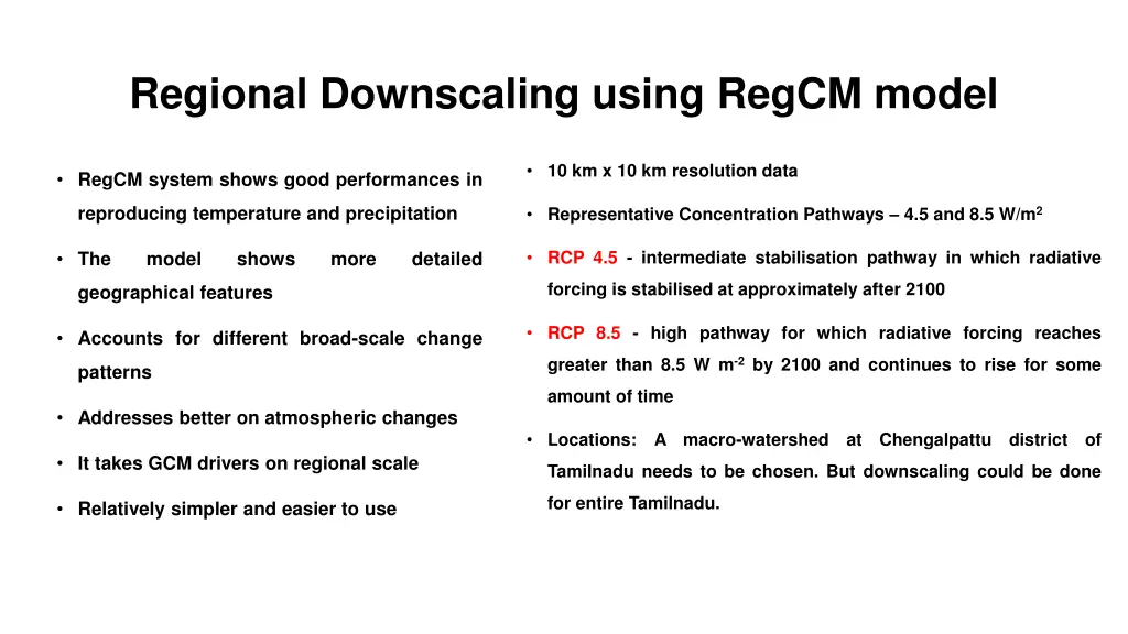 regional downscaling using regcm model