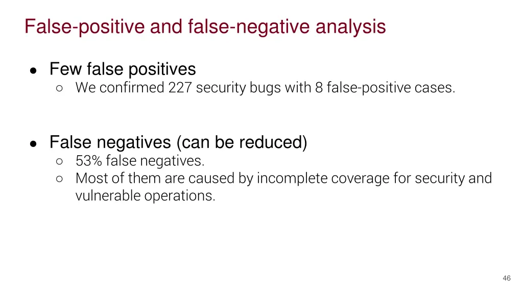 false positive and false negative analysis