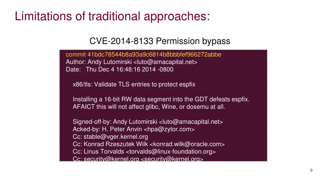 limitations of traditional approaches