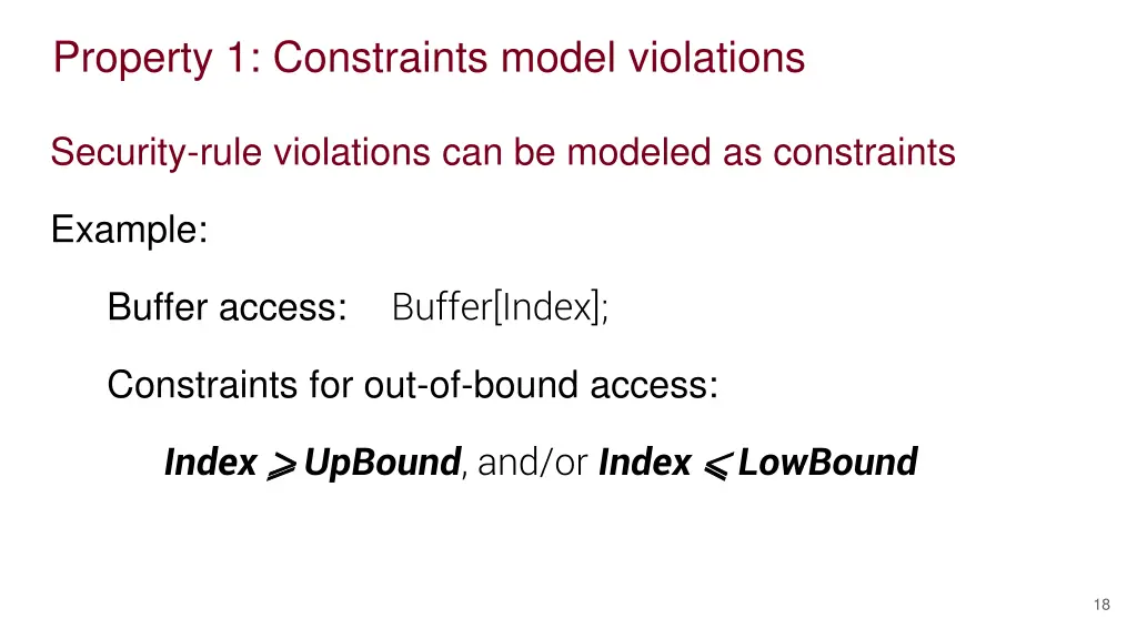 property 1 constraints model violations