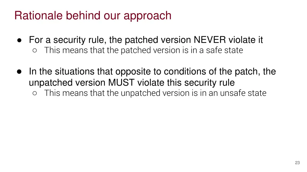 rationale behind our approach 1