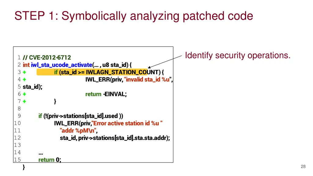 step 1 symbolically analyzing patched code 1