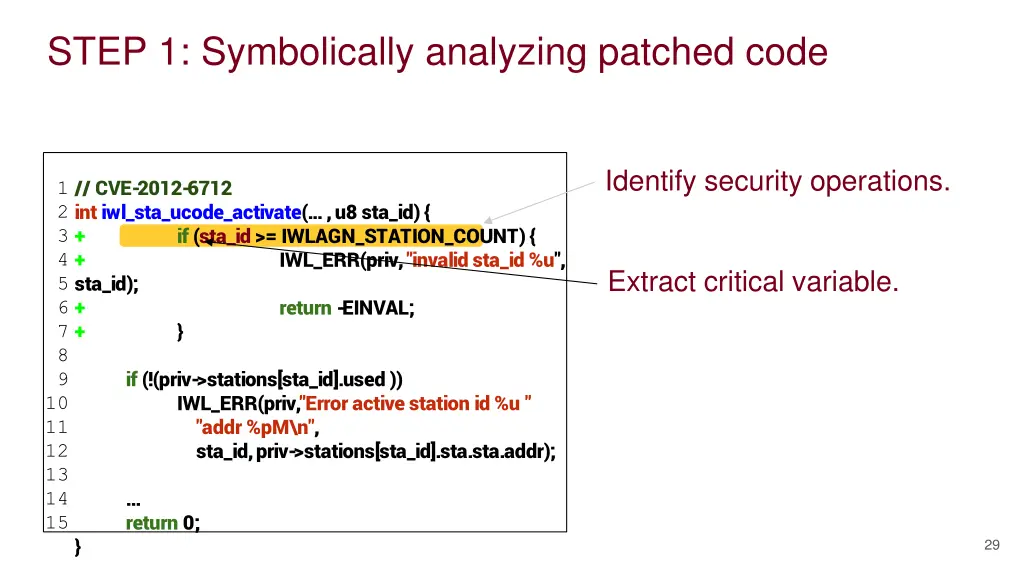 step 1 symbolically analyzing patched code 2