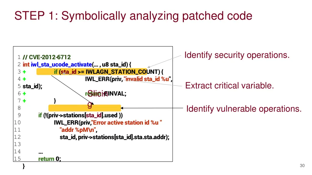 step 1 symbolically analyzing patched code 3