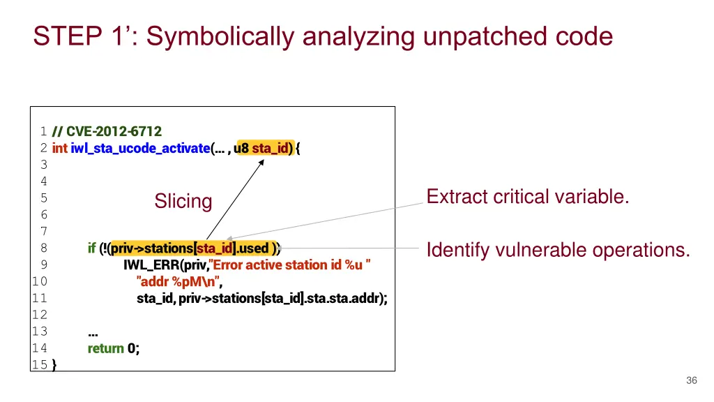 step 1 symbolically analyzing unpatched code 2
