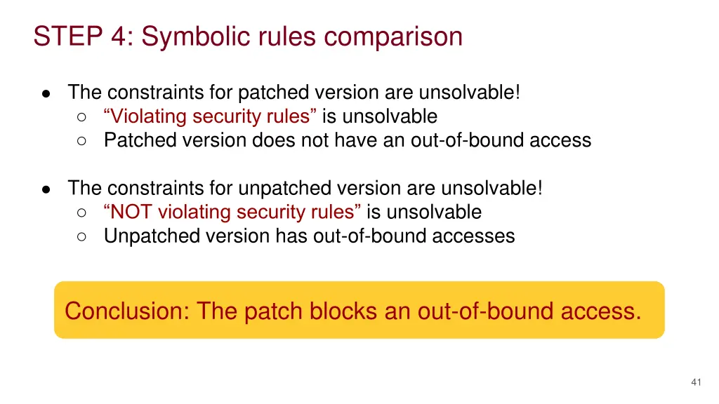 step 4 symbolic rules comparison