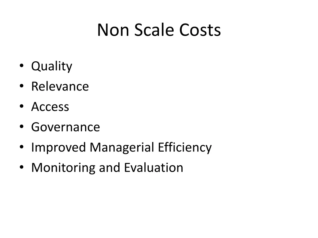 non scale costs