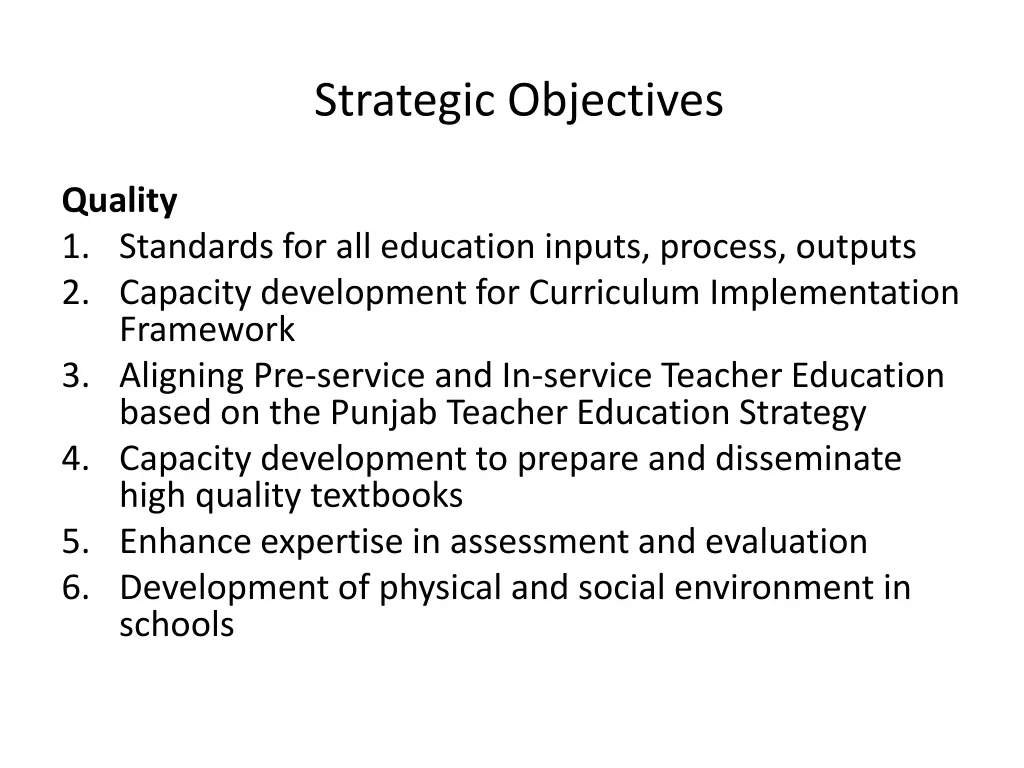 strategic objectives
