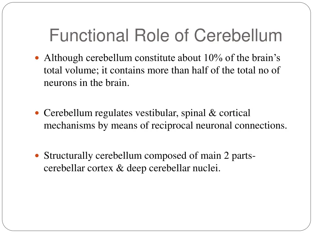 functional role of cerebellum