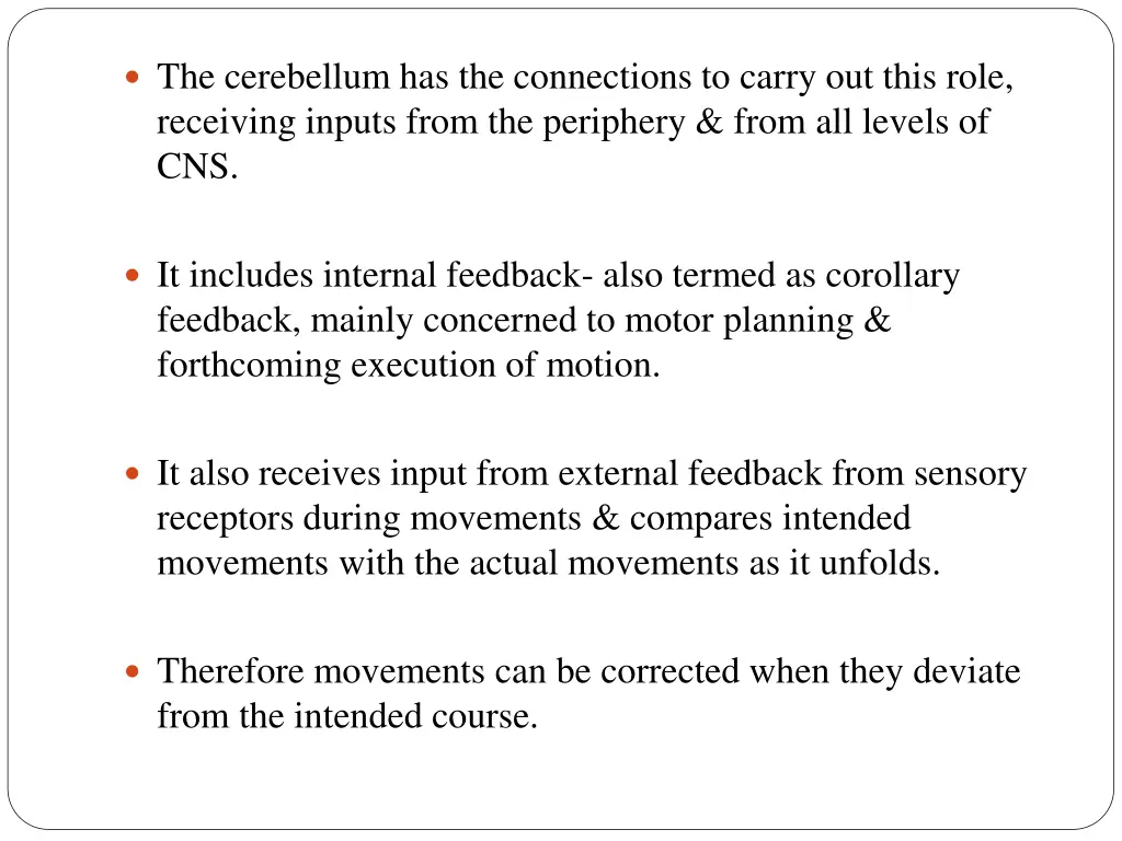 the cerebellum has the connections to carry