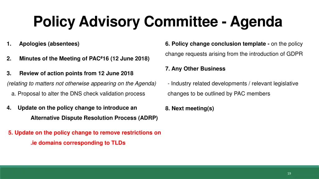 policy advisory committee agenda 2