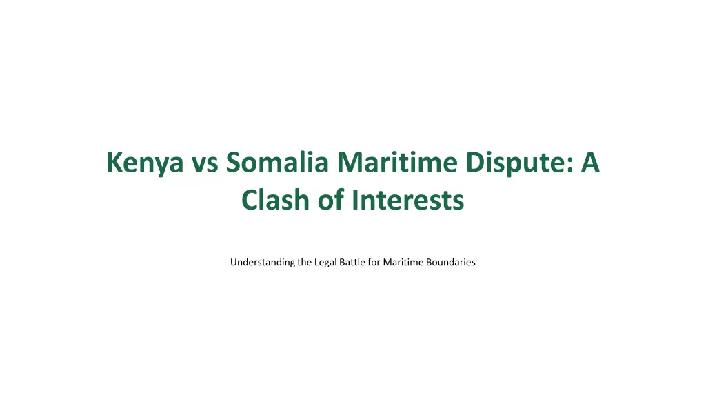 kenya vs somalia maritime dispute a clash