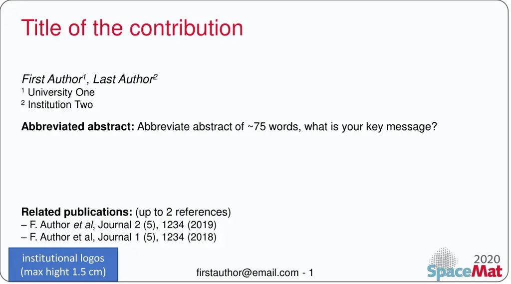 title of the contribution