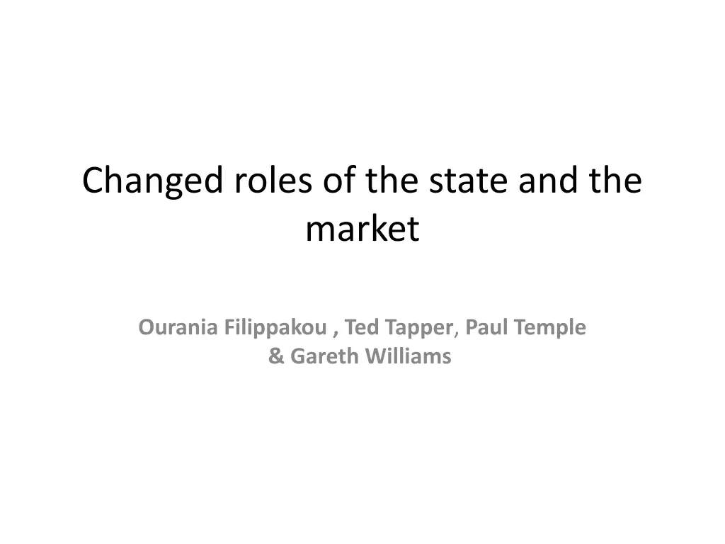 changed roles of the state and the market