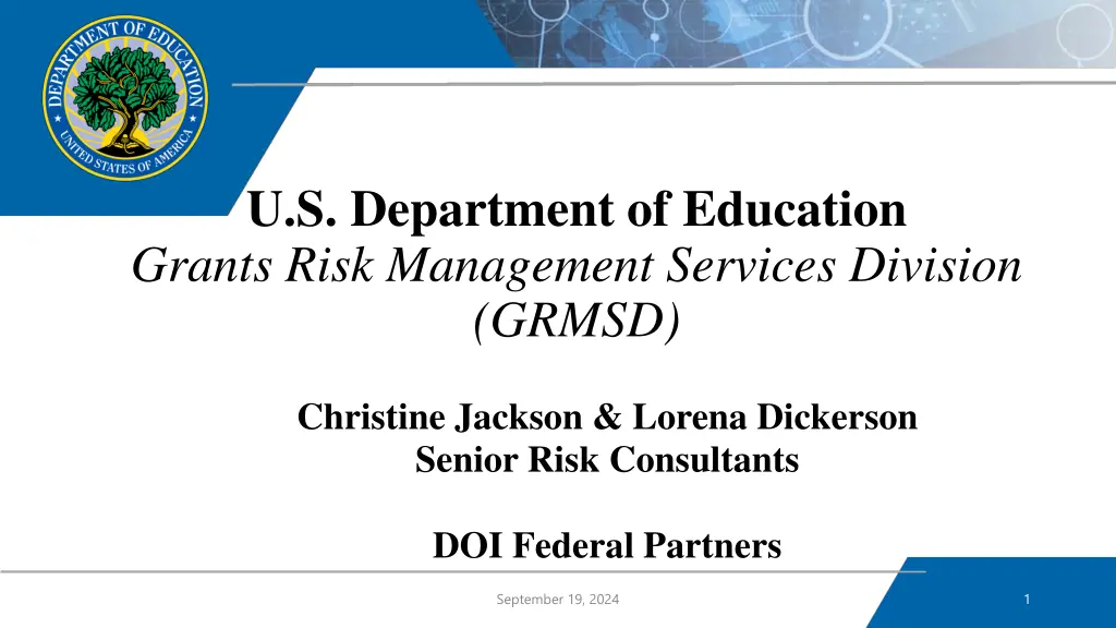 u s department of education grants risk