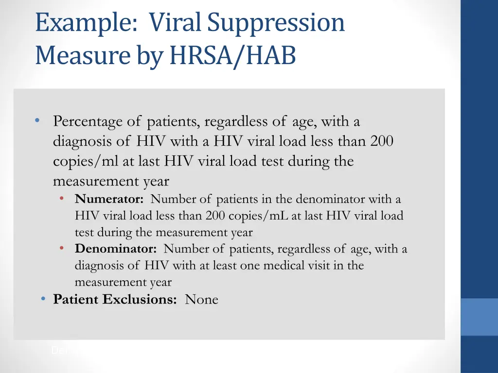 example viral suppression measure by hrsa hab