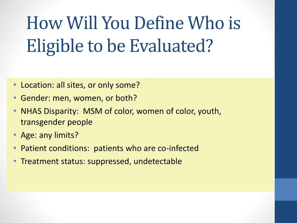 how will you define who is eligible